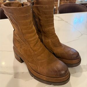A.S.98 Chestnut Leather Heeled Boots